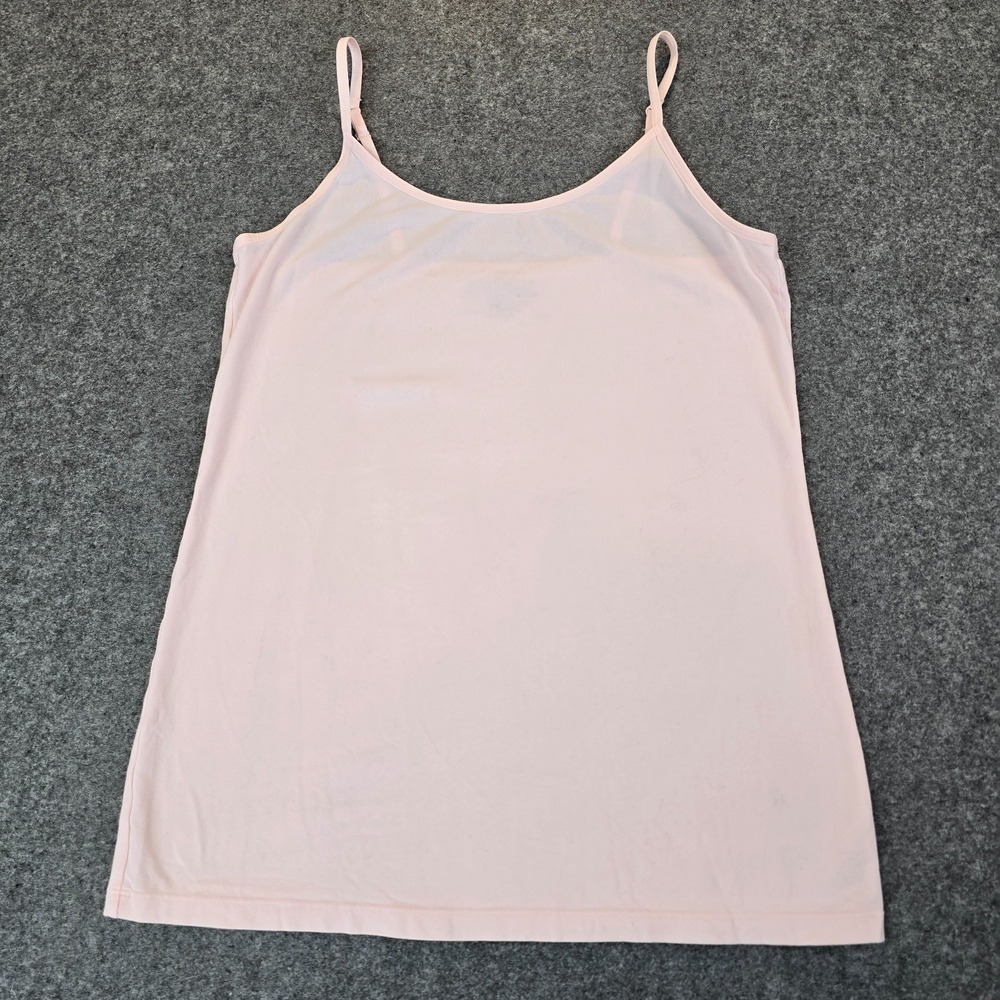 Felina Camisole Top Womens Large Pink Cotton Stretch Adjustable Spaghetti Straps
